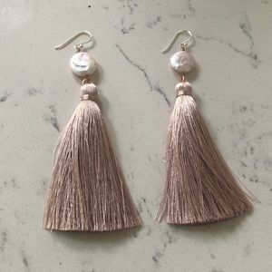NWT Silk & Pearl Tassel earrings